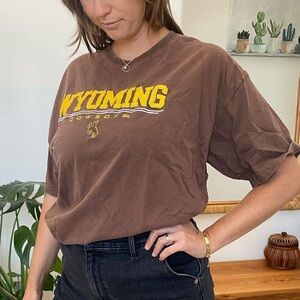 Brown Wyoming Cowboys short sleeve t